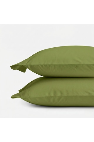 Prime Sleeks %100 Pamuk Yastık Kılıfı 2 Adet - Ceviz Yeşili - 50x70cm Yeşil