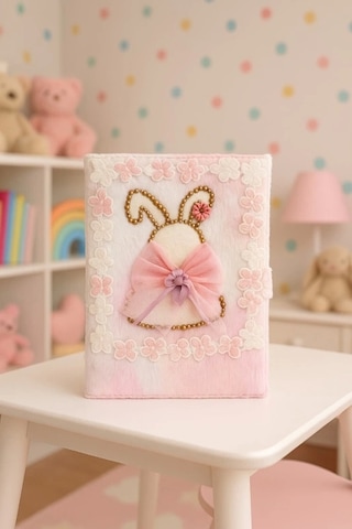 Çocuk Peluşlu Anı Defteri 80 Yaprak İthal Ürün Tavşan Çok Renkli