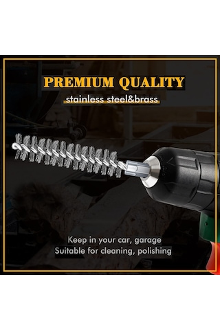 Samdoo 6 Adet 15mm Çaplı 304 Paslanmaz Çelik Boru Fırçası Seti - Altıgen Gövde, Power Tool Uyumlu, Pas Ve Tüketici Temizliği