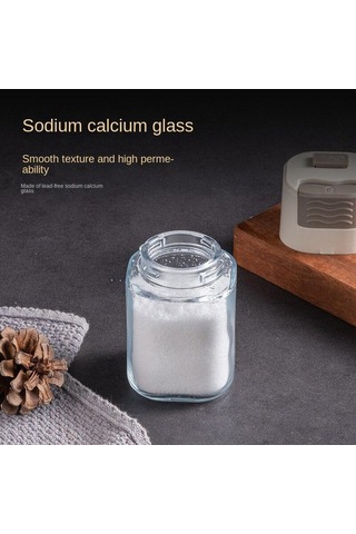 Mavi Hanyang Kontrol Tuz Şişesi Cam Baharat Şişesi Ev Basın Tipi Kantitatif Kontrol Şişesi Mutfak Tuzluk Baharat Şişesi