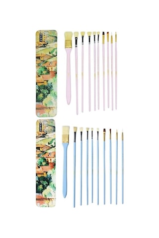 Willowhaven 10 Adet/takım Sanat Fırçası, Domuz Kıl Balık Kuyruğu Guaj, Demir Kutu Pembe Çubuk