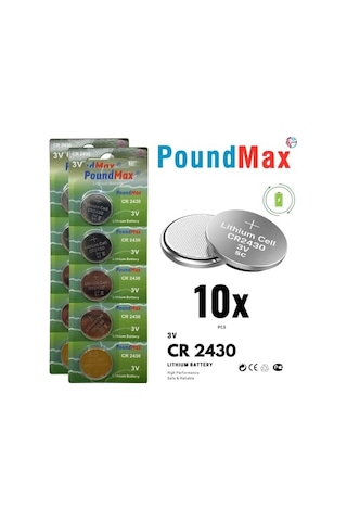 Poundmax 10 X Cr2430 Dl2430 3v Lityum Düğme Pil, Uzun Raf Ömrü, Küçük Elektronik Cihazlar İçin Uzaktan Kumandalar, Teraziler, Akıllı Ev Cihazları, Ölçüm Cihazları Ve Hesap Makineleri