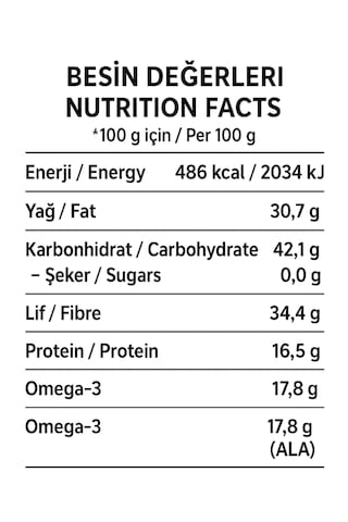 Chia Tohumu 1 Kg Yüksek Lif & Omega 3 İçerikli %100 Bitkisel Süper Gıda Vegan Gluten Free