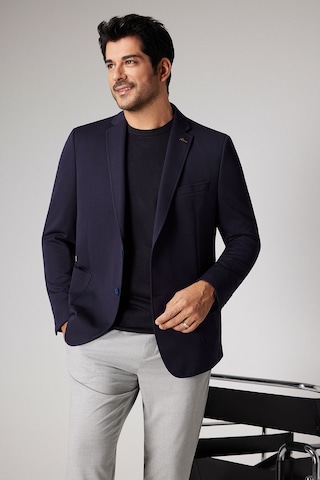 AC&Co / Altınyıldız Classics Erkek Lacivert Slim Fit Dar Kesim Mono Yaka Casual Ceket 4A0422100018LAC586N Lacivert