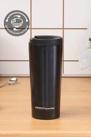 Karaca Sheeny Çelik Sızdırmaz Termos 450 Ml Siyah Siyah