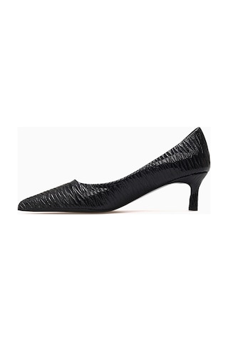 Kuum Kadın Stiletto Ayakkabı 26y K70-4318 Siyah Rugan
