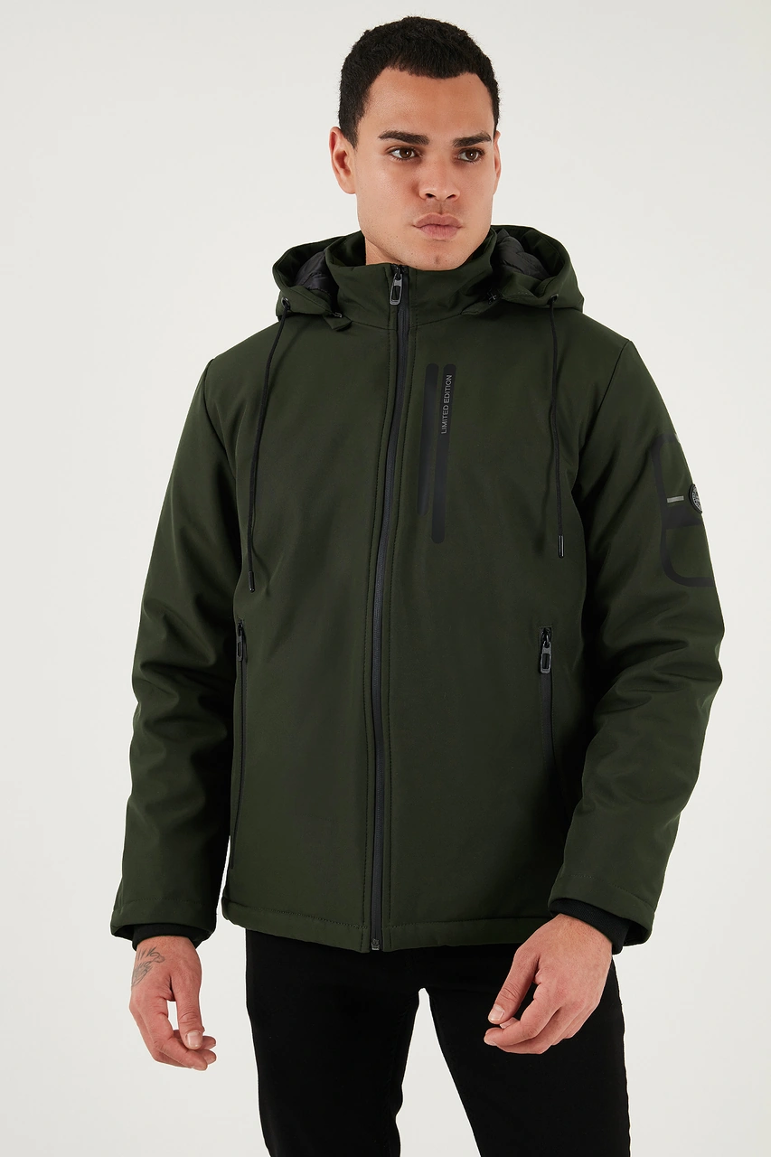 Buratti Regular Fit Çıkarılabilir Kapüşonlu Cepli Erkek Mont 497Albert Haki
