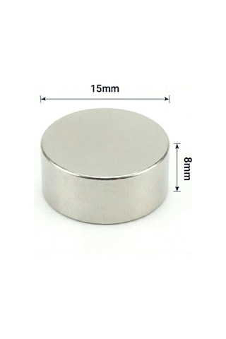 2 Adet - 15x8 Mm Neodyum Mıknatıs Neodim Magnet Yuvarlak