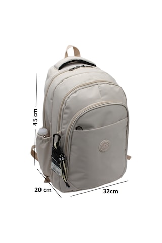 Su Geçirmez Kumaş Unisex Okul Çantası Bej Renk Okul Sırt Çantası 1650