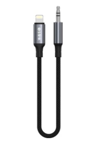 S-link Armor Ml-01 1.2m Lightning To M Aux Örgülü Metal Başlıklı Siyah Ses Kablosu