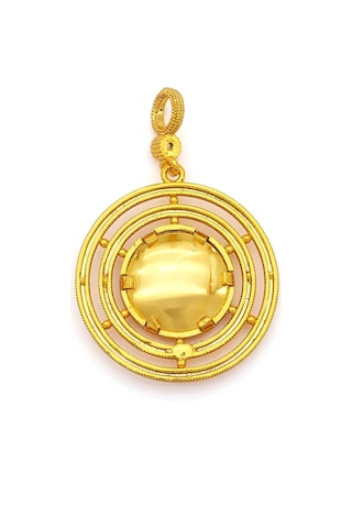 Altın Kaplama İmitasyon Ajda Desenli Tuğralı Küçük Boy Kolye Ucu Tgr-734 Altın