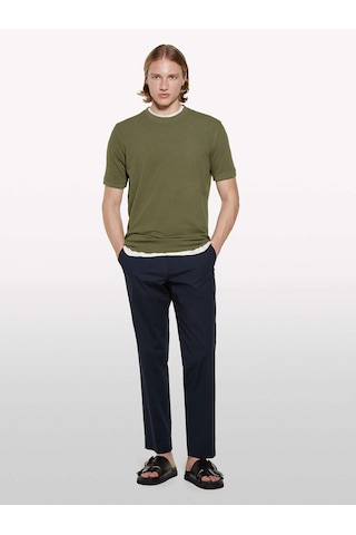Sisley %100 Pamuk Bisiklet Yaka Regular Fit T-shirt Erkek Yeşil T-shirt - 325p3089s104j