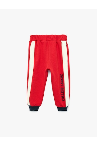 Koton Pamuklu Renk Bloklu Beli Lastikli Jogger Eşofman Altı Kırmızı 7wmb40036tk