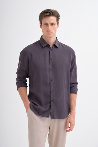 Cazador Erkek Tencel Regular Fit Gömlek Uzun Kol 20610 Antrasit