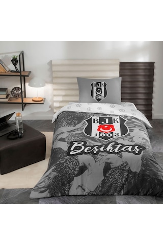 Taç Lisanslı Beşiktaş Kartal Tek Kişilik Pamuk Nevresim Takımı 000000001000047335