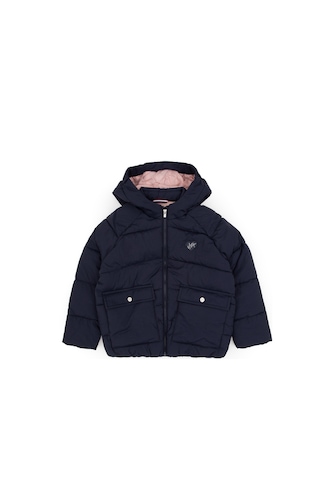 U.S. Polo Assn. Kız Çocuk Lacivert Kapüşonlu Mont 50313057-VR033