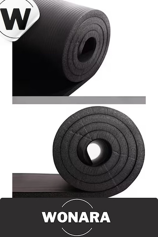 Pratik Taşıma Askılı Kaymaz Yüzeyli Çift Yönlü Fitness Yoga Matı Kamp Çadır Spor Minderi 183x61 Cm Çok Renkli