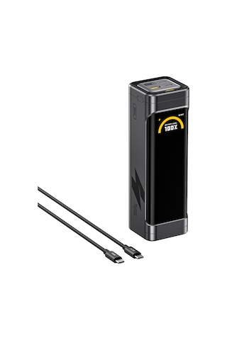 Aohi Black Warrior 25.200 Mah 170w Powerbank, Youth 3 Portlu 140w Şarj Adaptörü Seti Siyah