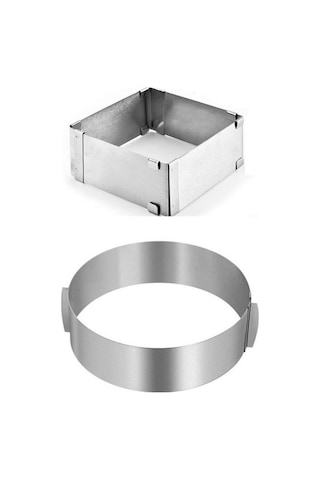 Ayarlanabilir Kare Ve Çember Pasta Kek Pandispanya Kalıbı Metal