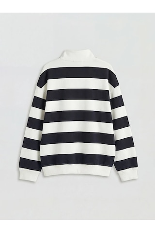 Lc Waikiki Lacivert Çizgili Erkek Çocuk Sweatshirt