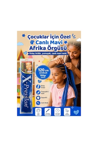 Premium Afrika Örgüsü Saçı 120 Cm 100 Gr - Lacivert