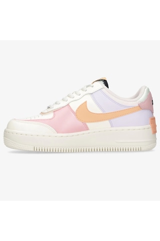 Nike Air Force 1 Shadow Phantom Yürüyüş Ayakkabısı Beyaz Pembe Swoosh Krem