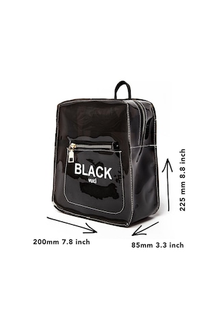 Renkli Şeffaf Mini Sırt Çantası Siyah