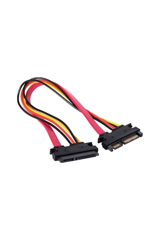 50cm SATA 22 Pin (7+15) Erkek - Dişi Veri ve Güç Uzatma Kablosu