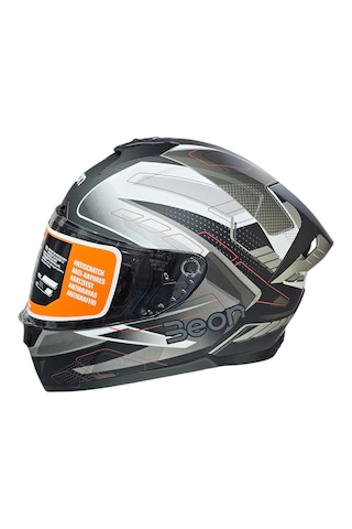Beon B507 Full Face Kapalı Kask Beyaz - Gri - Siyah