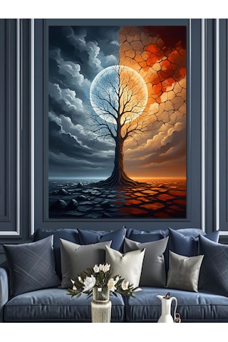 Ahşap Tablo Gece Ve Gündüz Hayat Ağacı