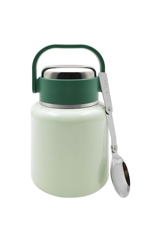 Çelik Mama Termosu Sıcak Veya Soğuk Yiyecekler İçin Öğle Yemeği Termosu 500 Ml Yeşil