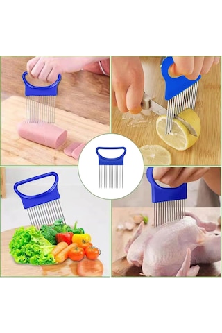 Kaymaz Sebze Doğrayıcı, Patates, Limon Ve Daha Fazlasını Kesmek İçin Eşit Dilimli Soğan Tutucu, Paslanmaz Çelik Dişler, Ergonomik Tasarım Diğer