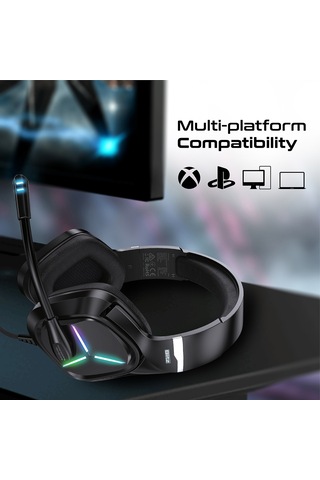 Vertux Blitz Kablolu 7.1 Surround Kulak Üstü Oyuncu Kulaklığı