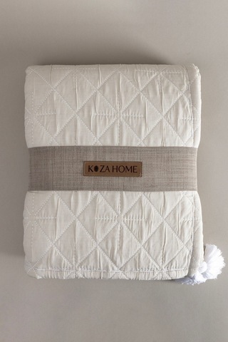Koza Home Stella Krem Çift Kişilik Baklava Desenli Yatak Örtüsü 230x250 2 Y Krem