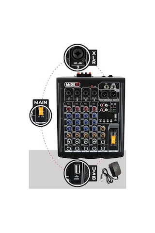 Mp-400 Amfili Power Mikser 2x200 Watt 4 Kanal Bluetooth Usb Efekt Kayıt