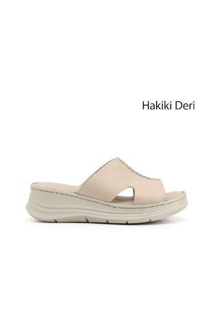 Gönderi(R) Gönderi R Kadın Bej Dolgu Taban Hakiki Deri Terlik Dyza65145871