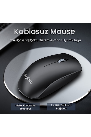 Veggieg G700 Kablosuz Mouse 2.4ghz Nano Usb Alıcı 3 Tuşlu Pilli Optik Mouse G700