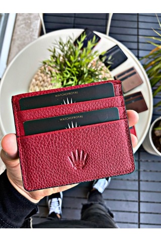 Watchofroyal Paır Bordo Slım Hakiki Deri Cüzdan
