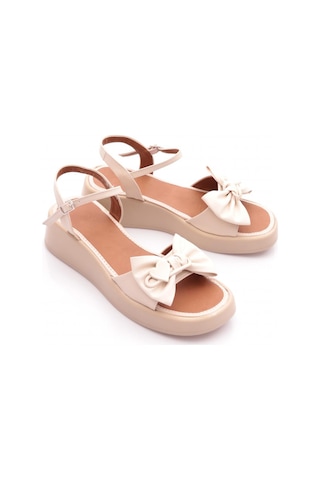Dgn 7003 Kadin Fiyonk Detayli Sandalet Bej