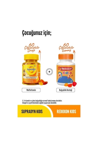 Supradyn Kids 60'lı + Redoxon Kids 60'lı 2'li Set