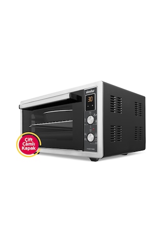 Simfer 4559 İnox 45 LT Turbo Fan Mini / Midi Fırın - 6 Fonksiyon, Dijital Ekran, Pop-Up Düğme,Yoğurt Yapma