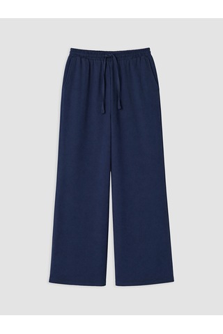 Lcwaıkıkı Petite Lacivert Beli Lastikli Geniş Paça Kadın Pantolon
