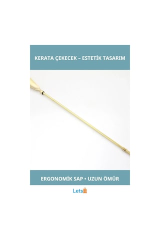Letsii Ergonomik Uzun Saplı Paslanmaz Pirinç Kerata Çekecek