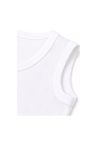 H&c Coolboy H&c %100 Pamuk Desenli Jakarlı Kolsuz Bebek Body Zıbın Beyaz Baklava