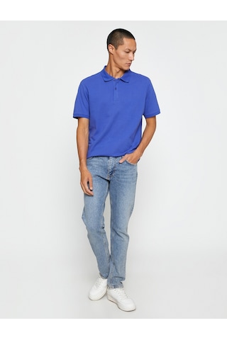 Koton Basic Tişört Polo Yaka Düğmeli Dar Kesim Mor 3Sam10001Mk 3Sam10001Mk958 Mor