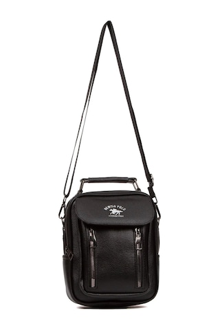 Tuldar Erkek Deri Kapaklı Çapraz Askılı Omuz Ve El Çantası 17x21cm Tul541 Siyah