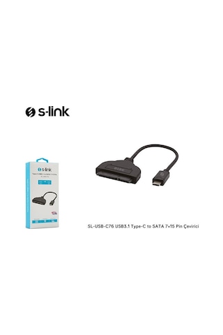 S-Link Sl-Usb-C76 Usb3.1 Type-C To Sata 7+15 Pin Çevirici