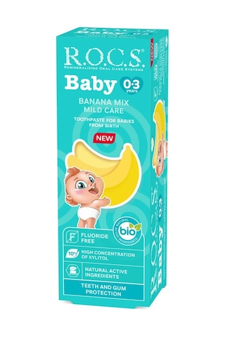 Bebek Diş Macunu Muz Püresi Tadında 0-3 Yaş 45 Gr Açık