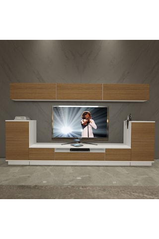 Decoraktiv Trendstyle 9s Slm Tv Ünitesi Tv Sehpası Beyaz - Ceviz