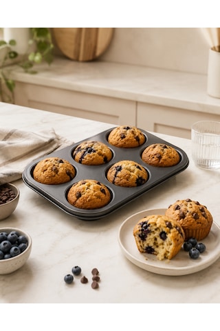 Fisko Muffin Kalıbı 6'lı Siyah